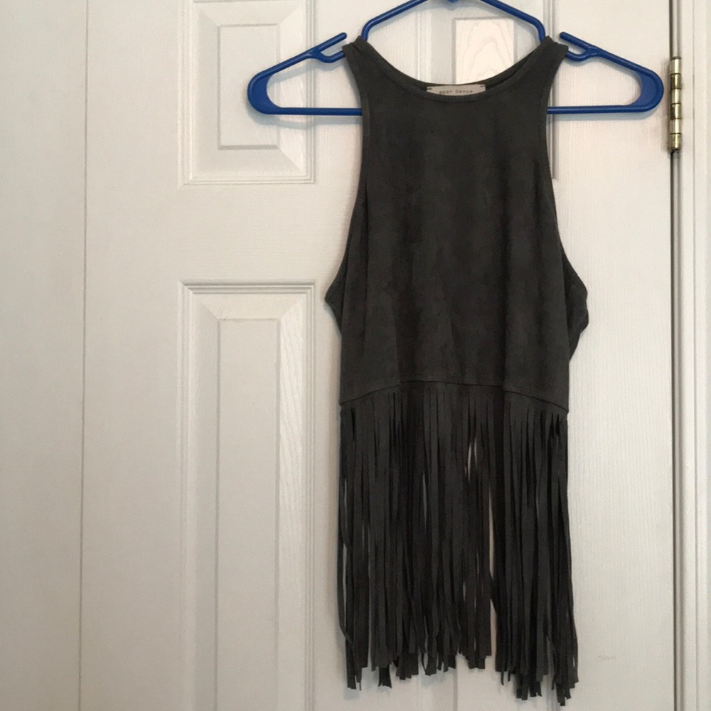 Suede tank top cropped